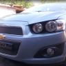 Защита радиатора "Standart" Chevrolet Aveo (2011-2015) верх, чёрная купить недорого с доставкой в Красногорск