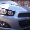 Защита радиатора "Standart" Chevrolet Aveo (2011-2015) верх, чёрная купить недорого с доставкой в Красногорск