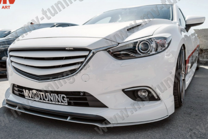 Сплиттер переднего бампера под клыки № 1 "SkyActivSport" для Mazda 6 (2013-н.в.) купить недорого с доставкой в Красногорск
