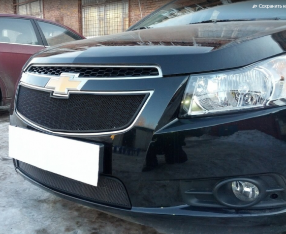 Защита радиатора "Standart" Chevrolet Cruze (2008-2013) верх, чёрная купить недорого с доставкой в Красногорск