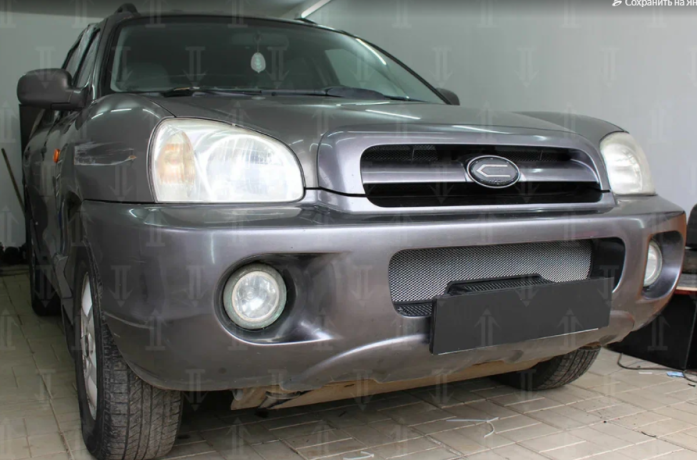 Защита радиатора "Standart" Hyundai Santa Fe (2000-2006) низ, хром купить недорого с доставкой в Красногорск