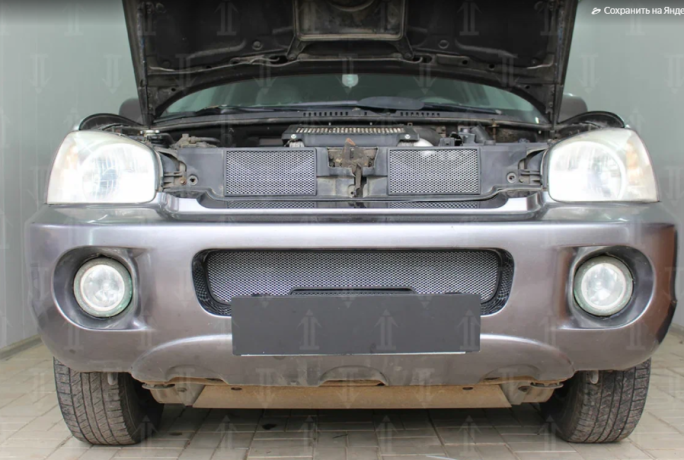 Защита радиатора "Standart" Hyundai Santa Fe (2000-2006) низ, хром купить недорого с доставкой в Красногорск