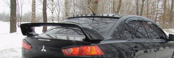 Накладка (юбка) заднего бампера "EVO" var №1 для Mitsubishi Lancer X (2007-2016) купить недорого с доставкой в Красногорск