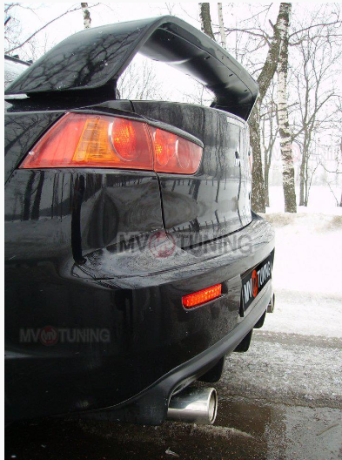 Накладка (юбка) заднего бампера "EVO" var №1 для Mitsubishi Lancer X (2007-2016) купить недорого с доставкой в Красногорск