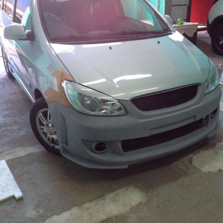 Бампер передний "Exclusive style" для Hyundai Getz рестайлинг (2004-2007 г.в.) купить недорого с доставкой в Красногорск