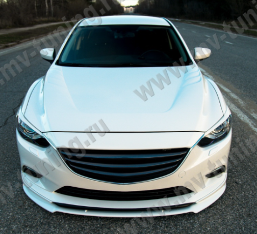 Сплиттер переднего бампера под клыки №2 "Lite Style" для Mazda 6 (2013-н.в.) купить недорого с доставкой в Красногорск