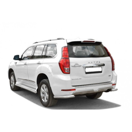 Защита заднего бампера «Уголки» (d63.5) Haval H9(Нерж. Сталь) купить недорого с доставкой в Красногорск