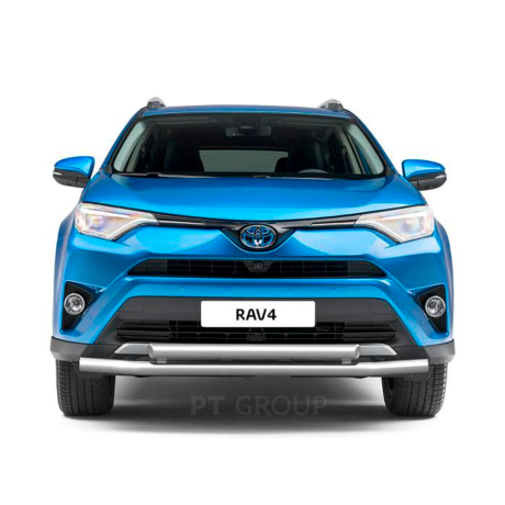 Защита переднего бампера двойная d63/63мм (НПС) Toyota RAV4 (2013-2018 г.в.) купить недорого с доставкой в Красногорск