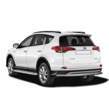 Защита порогов с алюминиевым листом (d63,5) для Toyota RAV4 рестайлинг, (2015-н.в.)(Окрашенное) купить недорого с доставкой в Красногорск