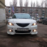 Накладки (клыки) на передний бампер Mazda 3 седан (2003-2009) глянец купить недорого с доставкой в Красногорск