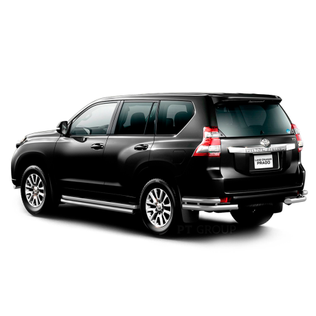 Защита заднего бампера двойная угловая d63/51мм (НПС) Toyota Land Cruiser Prado 150 (2013-2016 г.в.) купить недорого с доставкой в Красногорск