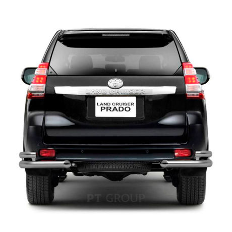 Защита заднего бампера двойная угловая d63/51мм (НПС) Toyota Land Cruiser Prado 150 (2013-2016 г.в.) купить недорого с доставкой в Красногорск