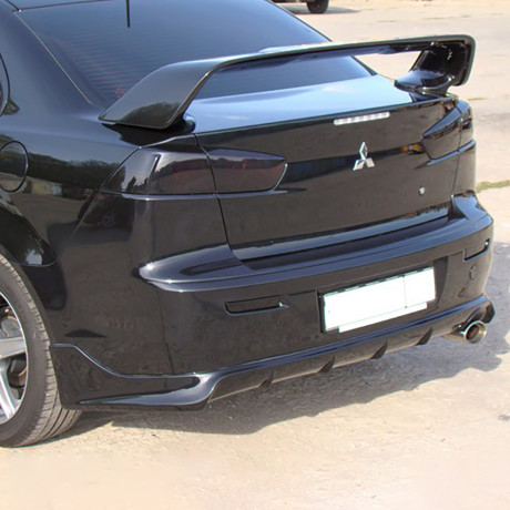 Накладка (юбка) заднего бампера "Zodiak" var №1 для Mitsubishi Lancer X (2007-2016) купить недорого с доставкой в Красногорск