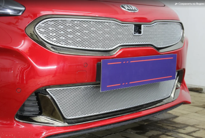 Защита радиатора "PREMIUM" Kia Stinger (2017-н.в.) низ, хром купить недорого с доставкой в Красногорск