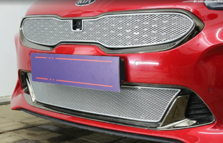 Защита радиатора "PREMIUM" Kia Stinger (2017-н.в.) низ, хром купить недорого с доставкой в Красногорск