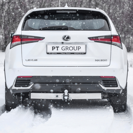 ТСУ /съемный квадрат/ с НЕРЖ накладкой TOYOTA RAV4 2013-2018/ LEXUS NX (с одной выхлопной трубой) 2014-н.в. купить недорого с доставкой в Красногорск