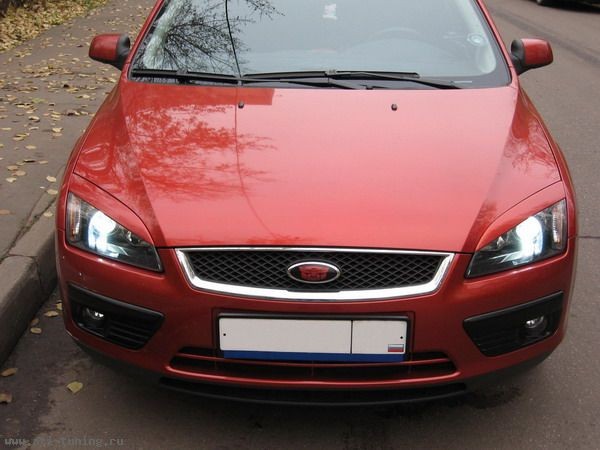 Накладки на фары (реснички) широкие var №2 для Ford Focus 2 (2004-2008) купить недорого с доставкой в Красногорск