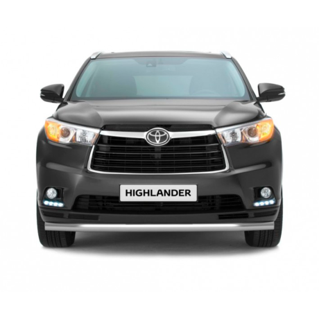 Защита переднего бампера одинарная d63мм (НПС) Toyota Highlander (2014-н.в.) купить недорого с доставкой в Красногорск