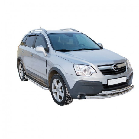 Защита переднего бампера «Труба двойная» (d63,5) для Opel Antara (2006-2011)(Окрашенное) купить недорого с доставкой в Красногорск