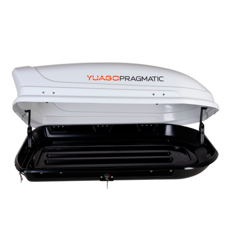 Автобокс YUAGO Pragmatic (тиснение) (EuroLock), белый, 410 л купить недорого с доставкой в Красногорск