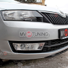 Спойлер переднего бампера (текстурный пластик) для Skoda Rapid (2012-н.в.) купить недорого с доставкой в Красногорск