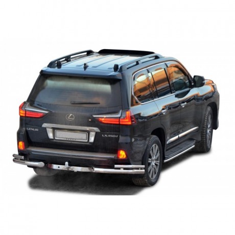 Защита заднего бампера «Уголки двойные» (d76\51) для Lexus LX 450d (2016-н.в)(Окрашенное) купить недорого с доставкой в Красногорск