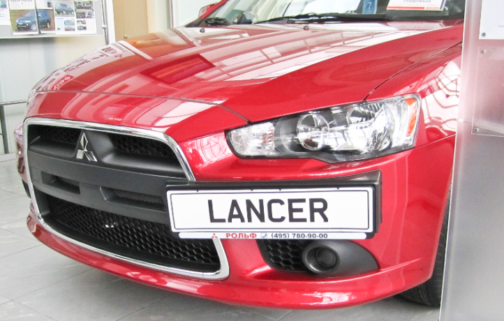Рамка под номер на передний бампер для Mitsubishi Lancer X (2010-2016) купить недорого с доставкой в Красногорск