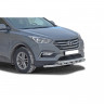 Защита переднего бампера «Труба двойная» (d63,5) для Hyundai Santa Fe III рестайлинг (2015-2018)(Окрашенное) купить недорого с доставкой в Красногорск