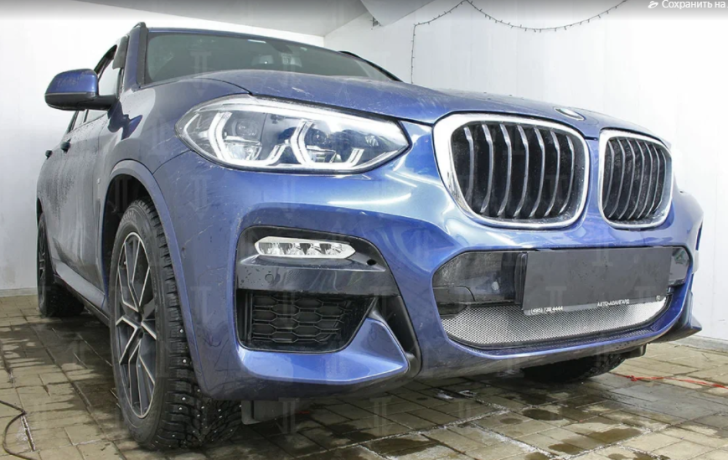 Защита радиатора "Standart" BMW X3 (2017-2021) хром купить недорого с доставкой в Красногорск