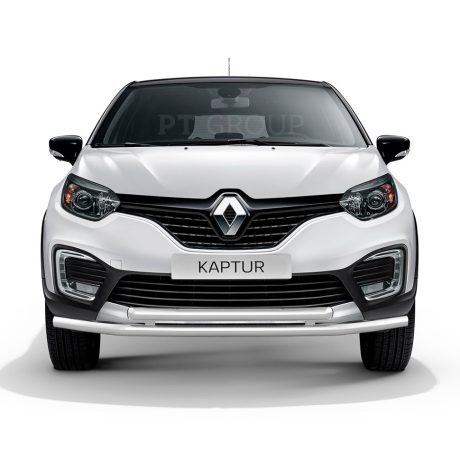 Защита переднего бампера двойная d63/63мм (НПС) RENAULT Kaptur (2016-н.в.) купить недорого с доставкой в Красногорск