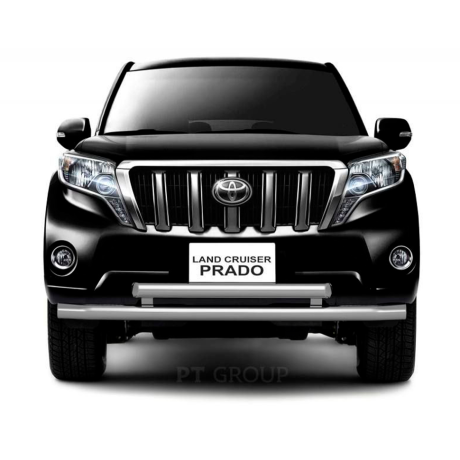 Защита переднего бампера двойная d63/63мм (НПС) Toyota Land Cruiser Prado 150 (2013-2016 г.в.) купить недорого с доставкой в Красногорск