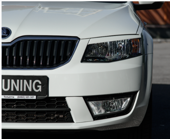Вставки переднего бампера в стиле "RS" для Skoda Octavia III A7 (2013-2016) купить недорого с доставкой в Красногорск