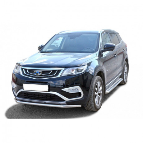 Защита переднего бампера «Труба» (d51) для Geely Atlas (2016-н.в.)(Окрашенное) купить недорого с доставкой в Красногорск