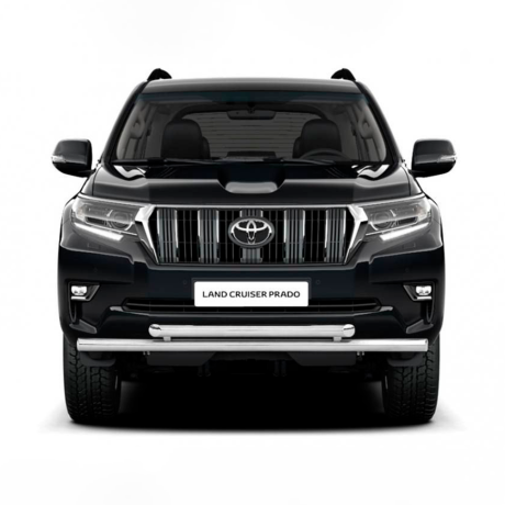 Защита переднего бампера двойная d63/63мм (НПС) TOYOTA LAND CRUISER PRADO 150 (2017-н.в.) купить недорого с доставкой в Красногорск