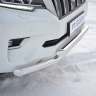 Защита переднего бампера двойная d63/63мм (НПС) TOYOTA LAND CRUISER PRADO 150 (2017-н.в.) купить недорого с доставкой в Красногорск