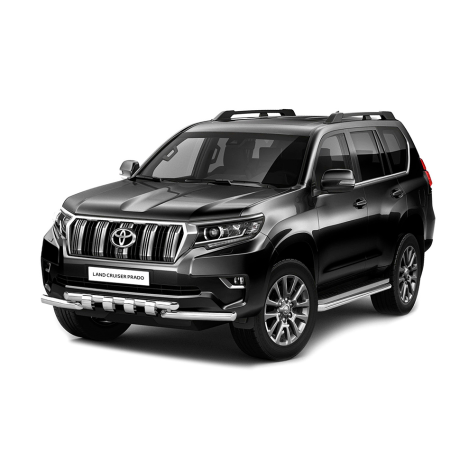 Защита переднего бампера двойная с зубьями d63/63мм (НПС) TOYOTA LAND CRUISER PRADO 150 (2017-н.в.) купить недорого с доставкой в Красногорск