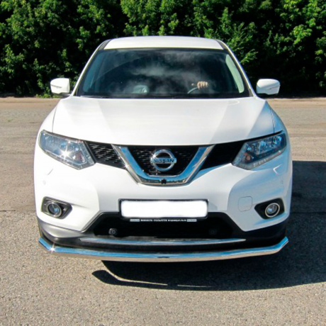 Защита переднего бампера одинарная d63мм (НПС) Nissan X-Trail (2015-н.в.) купить недорого с доставкой в Красногорск