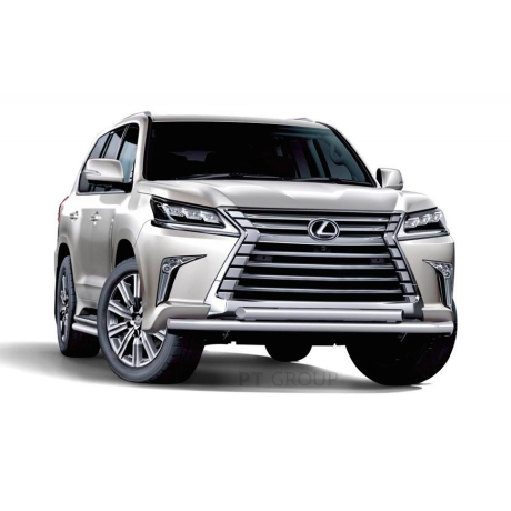 Защита переднего бампера двойная d63/63мм (НПС) LEXUS 450D (2015-н.в.) купить недорого с доставкой в Красногорск