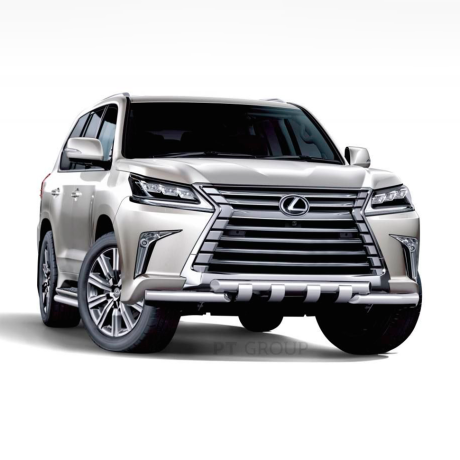Защита переднего бампера двойная с зубьями d63/63мм (НПС) LEXUS 450D (2015-н.в.) купить недорого с доставкой в Красногорск