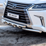 Защита переднего бампера двойная с зубьями d63/63мм (НПС) LEXUS 450D (2015-н.в.) купить недорого с доставкой в Красногорск