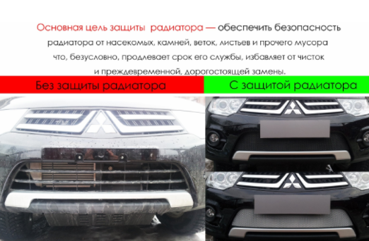 Защита радиатора "PREMIUM" Mitsubishi ASX (2012-2016) купить недорого с доставкой в Красногорск