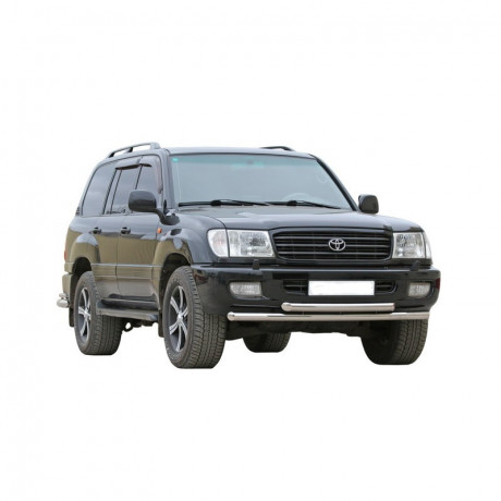 Защита переднего бампера «Труба двойная» (d63,5) для Toyota Land Cruiser 100 (1998-2007)(Окрашенное) купить недорого с доставкой в Красногорск