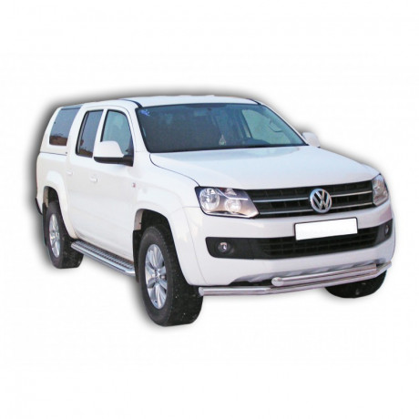 Защита переднего бампера «Труба двойная» (d63,5) для Volkswagen Amarok (2010-2016)(Окрашенное) купить недорого с доставкой в Красногорск
