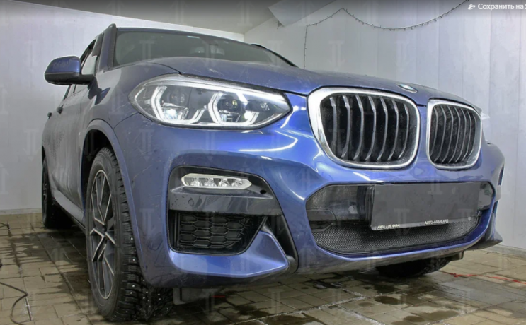 Защита радиатора "Standart" BMW X3 (2017-2021) чёрная купить недорого с доставкой в Красногорск